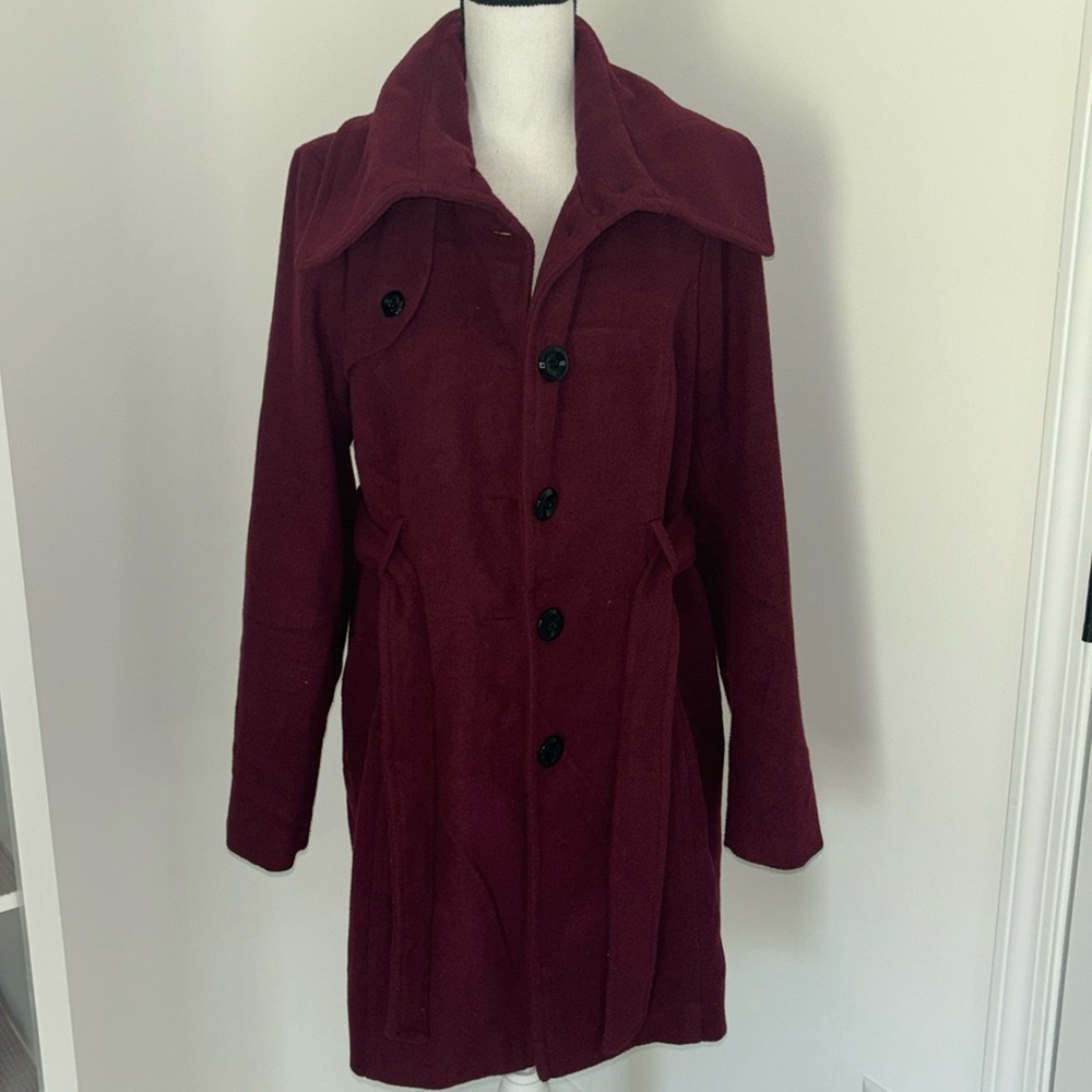 Valerie Stevens burgundy pea coat